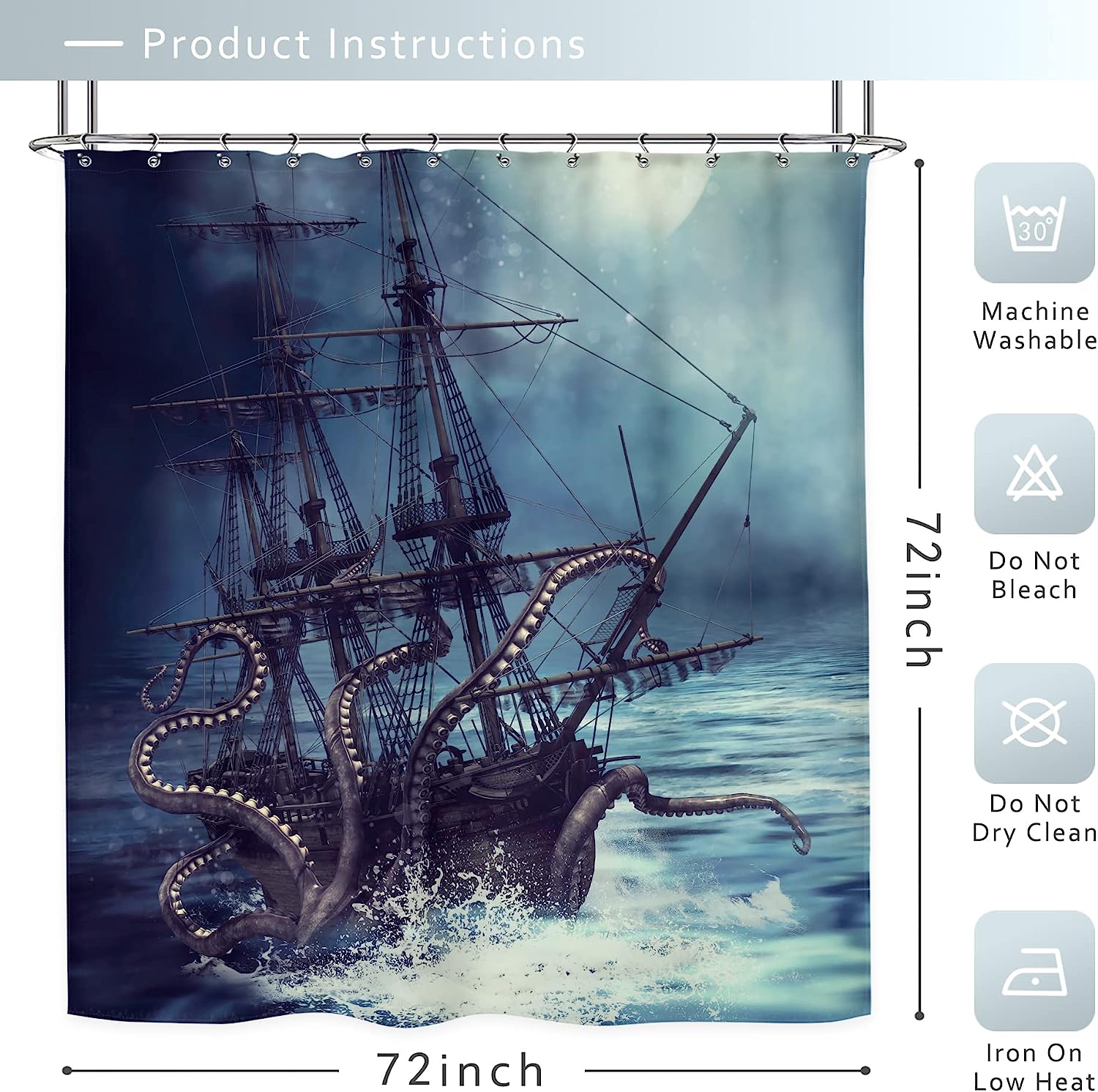 Explore the Seas with Octopus Shower Curtain for Kids' Nautical Bathroom Decor