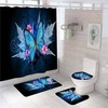 Exquisite 3D Butterfly Lavender Shower Curtain For Bathroom