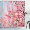 Exquisite Japanese Sakura Cherry Print Shower Curtain For Bathroom
