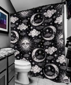 Extra Celestial Sun and Moon Lolita Style Shower Curtain by Too Fast, Decorative Bathroom Curtain