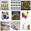 Extra Long Grey White Black Art Print Shower Curtain For Contemporary Bathroom Decor