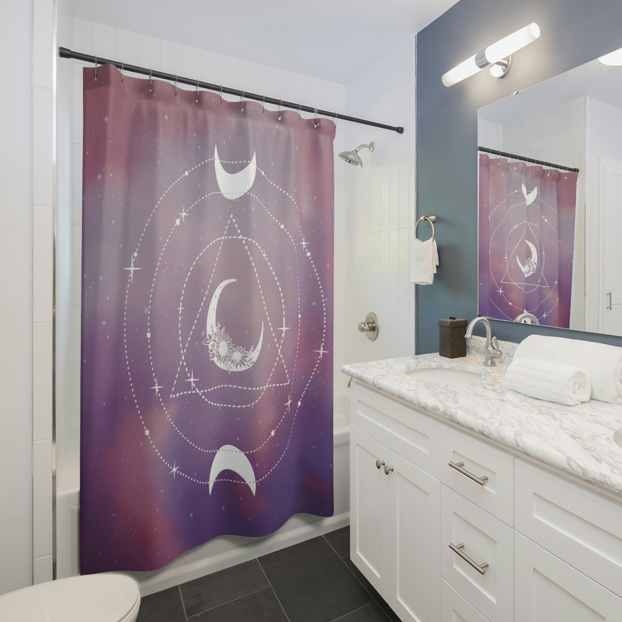 Extraordinary Celestial Moon Phase Shower Curtain for Mystical Bathroom Decor
