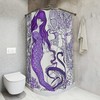 Eye-Catching Blue and Purple Mermaid Art Shower Curtain - Abstract Art Design Print for Modern Bathroom Decor 
