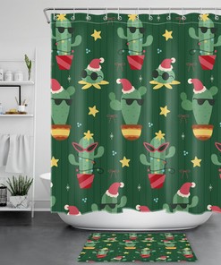 Eye-Catching Cartoon Green Frog Funny Words Black Shower Curtain For Your Bathroom Accessories