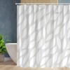 Eye-Catching Grey Geometric Plaid Cloth Shower Curtain For Your Bathroom Decor, Waterproof And Washable