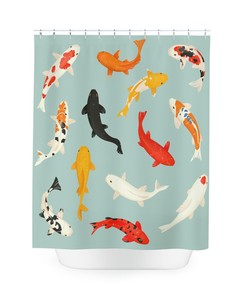 Eye-Catching Koi Fish Shower Curtain for Your Bathroom