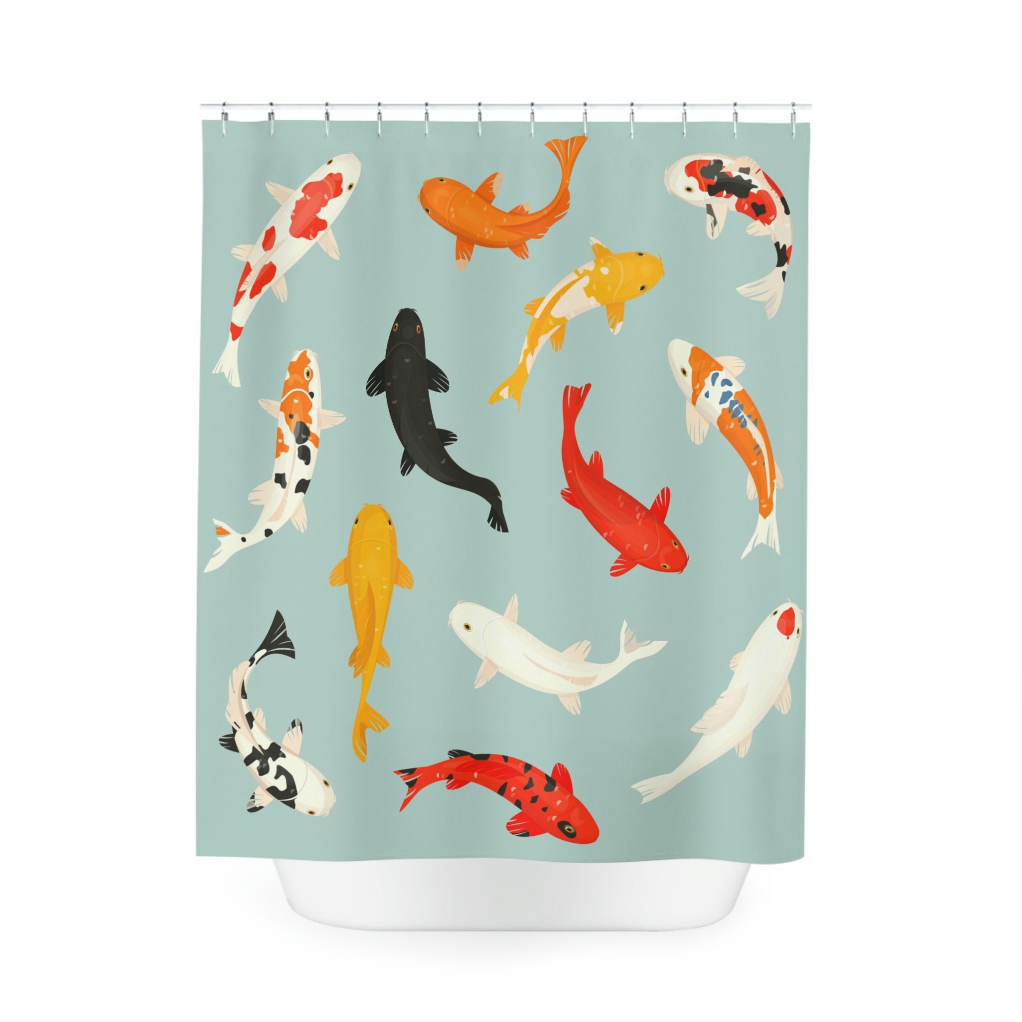 Eye-Catching Koi Fish Shower Curtain for Your Bathroom