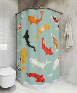 Eye-Catching Koi Fish Shower Curtain for Your Bathroom