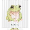 Eye-Catching Watercolor Green Tree Frog Waterproof Shower Curtain Bathroom Curtain