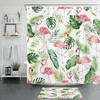 Eye-catching Palm Leaf Flamingo Shower Curtain for Luxurious Bathroom Decor