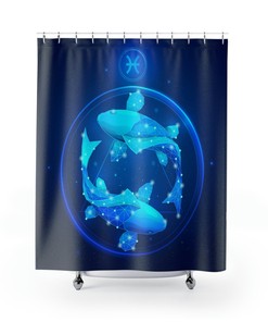 Eye-catching Pisces Birthday Shower Curtain with Zodiac Sign Art