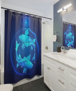 Eye-catching Pisces Birthday Shower Curtain with Zodiac Sign Art