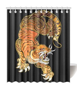 Eye-catching Tiger Shower Curtain - Unique Art Piece for Your Bathroom - Waterproof Home Decor