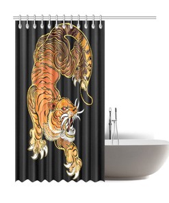 Eye-catching Tiger Shower Curtain - Unique Art Piece for Your Bathroom - Waterproof Home Decor