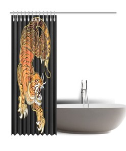 Eye-catching Tiger Shower Curtain - Unique Art Piece for Your Bathroom - Waterproof Home Decor