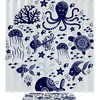 Fabric Bathroom Curtain, Blue Octopus Shower Curtain, Waterproof For Bathroom Decor