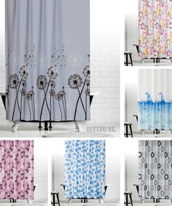 Fabric Bathroom Shower Curtain, Tropical Design for Your Easy-to-Clean Bathroom
