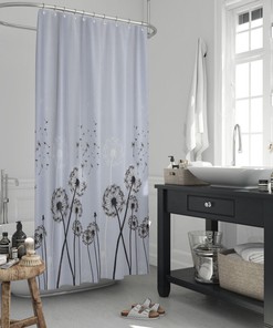 Fabric Bathroom Shower Curtain, Tropical Design for Your Easy-to-Clean Bathroom