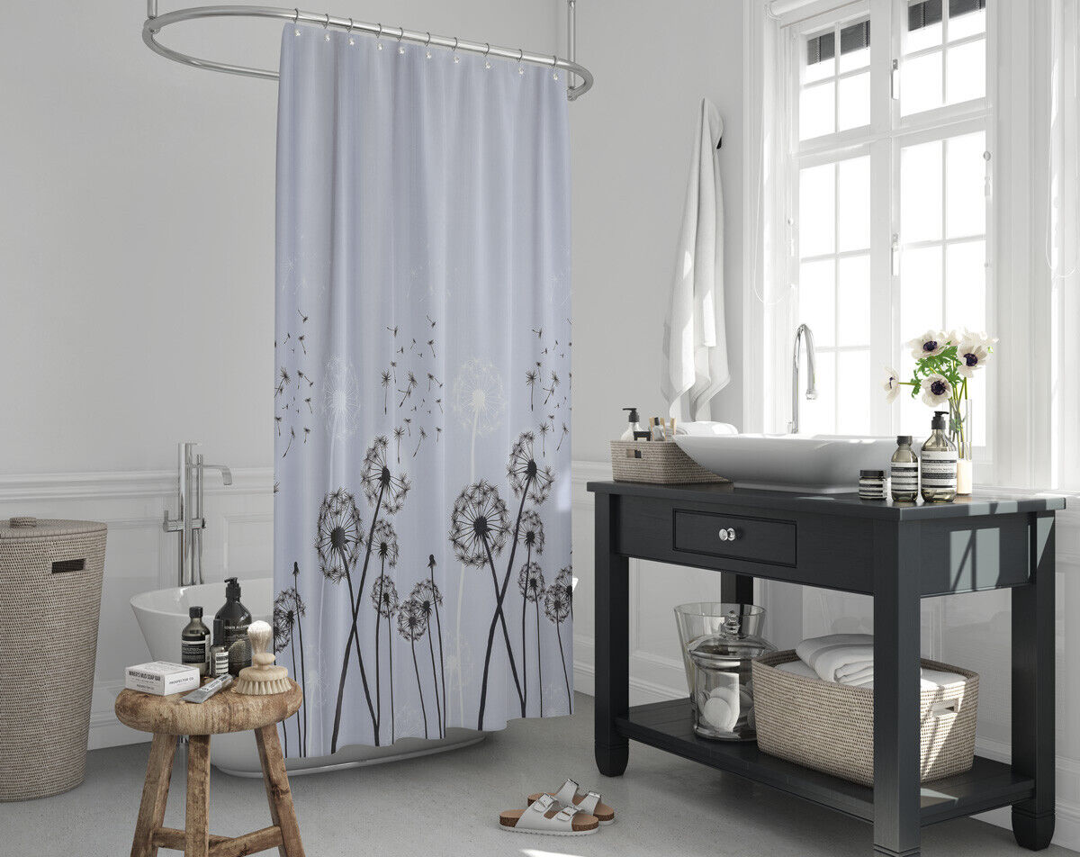 Fabric Bathroom Shower Curtain, Tropical Design for Your Easy-to-Clean Bathroom