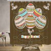 Fabric Easter Egg And Floral Shower Curtain For Cute Bathroom Decoration