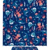 Fabric Machine Washable Shower Curtain Set with Ocean Theme - Octopus Blue Dolphin Shark for Bathroom