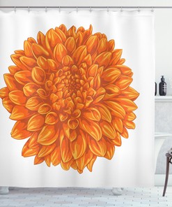 Fabric Orange Shower Curtain for Bathroom Decors