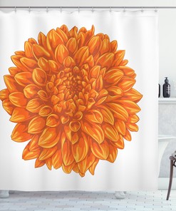 Fabric Orange Shower Curtain for Bathroom Decors