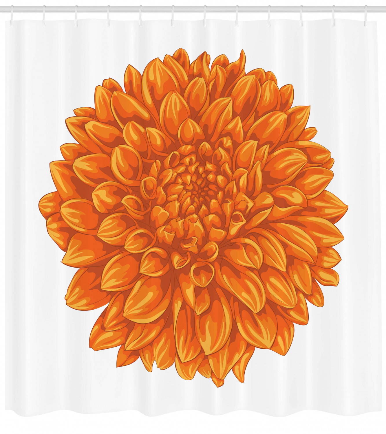 Fabric Orange Shower Curtain for Bathroom Decors