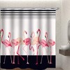 Fabric Pink Flamingo Vintage Bathroom Shower Curtains Printed for Showers and Bathtubs 