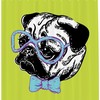 Fabric Pug Dog Shower Curtain, Adorable Bathroom Decoration