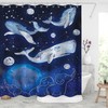 Fabric Shower Curtain Waterproof Shark Themed Bathroom Decor