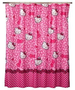 Fabric Shower Curtain With Your Favorite Characters - Hello Kitty, Anna & Elsa, Tmnt, Star War, Olaf, Ariel, And More