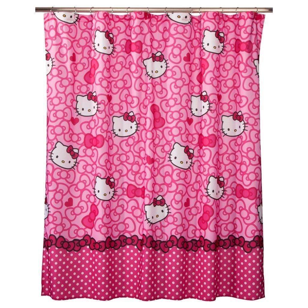 Fabric Shower Curtain With Your Favorite Characters - Hello Kitty, Anna & Elsa, Tmnt, Star War, Olaf, Ariel, And More