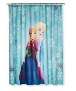 Fabric Shower Curtain With Your Favorite Characters - Hello Kitty, Anna & Elsa, Tmnt, Star War, Olaf, Ariel, And More