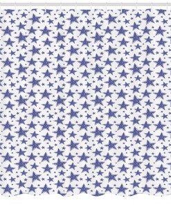 Fabric Shower Curtain with Star Motif for Durable Bathroom Decor