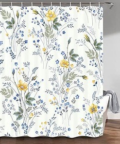 Fabric Spring Floral Shower Curtain for Bathroom Decoration 