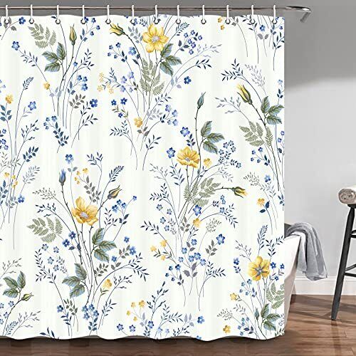 Fabric Spring Floral Shower Curtain for Bathroom Decoration