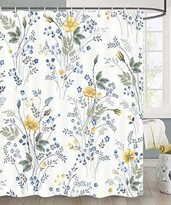 Fabric Spring Floral Shower Curtain for Bathroom Decoration