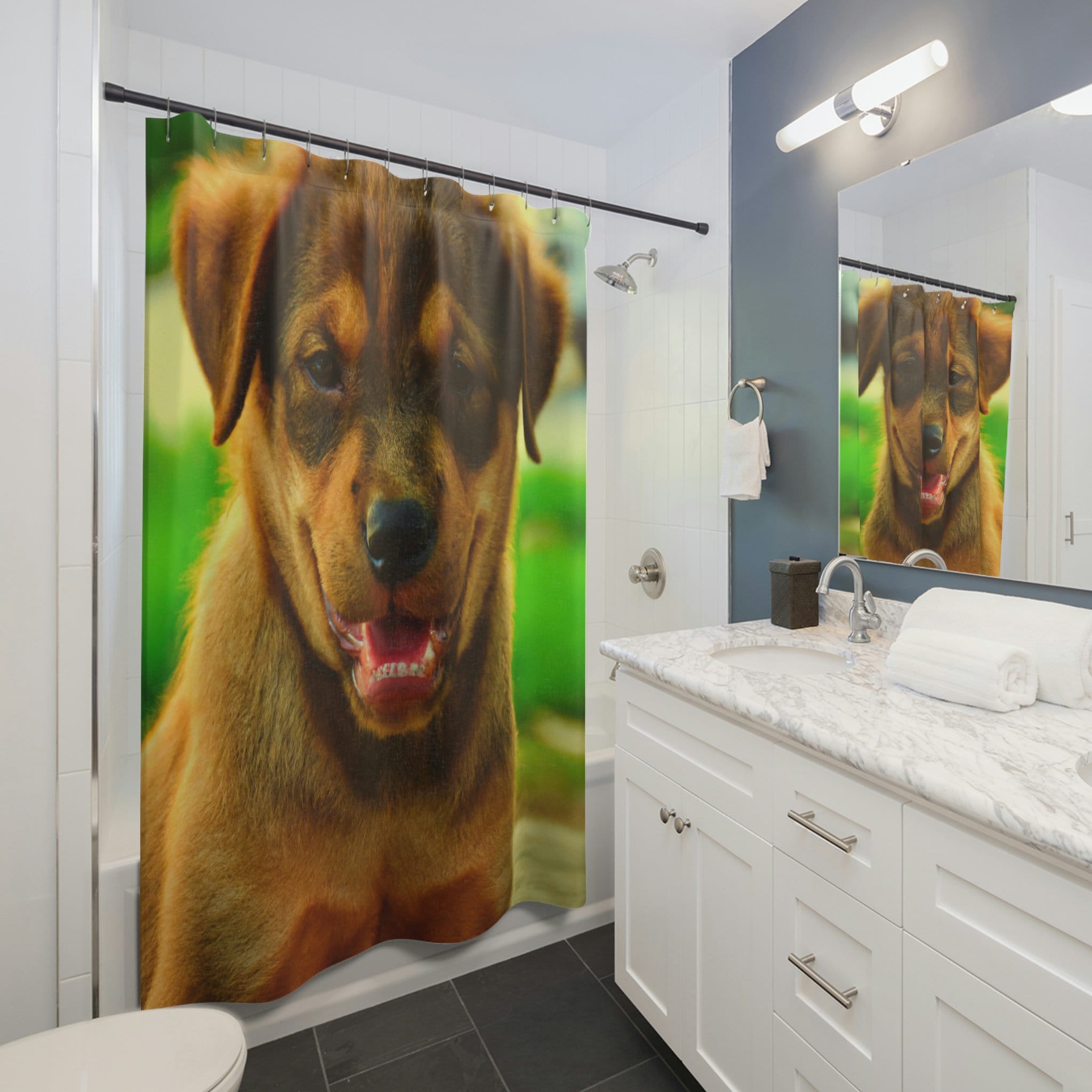 Fabrizio Rossi- Dog Shower Curtain - A Perfect Addition To Your Bathroom