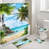Fabulous Tropical Beach Man Palm Fabric Shower Curtains for a Relaxing Shower Experience 
