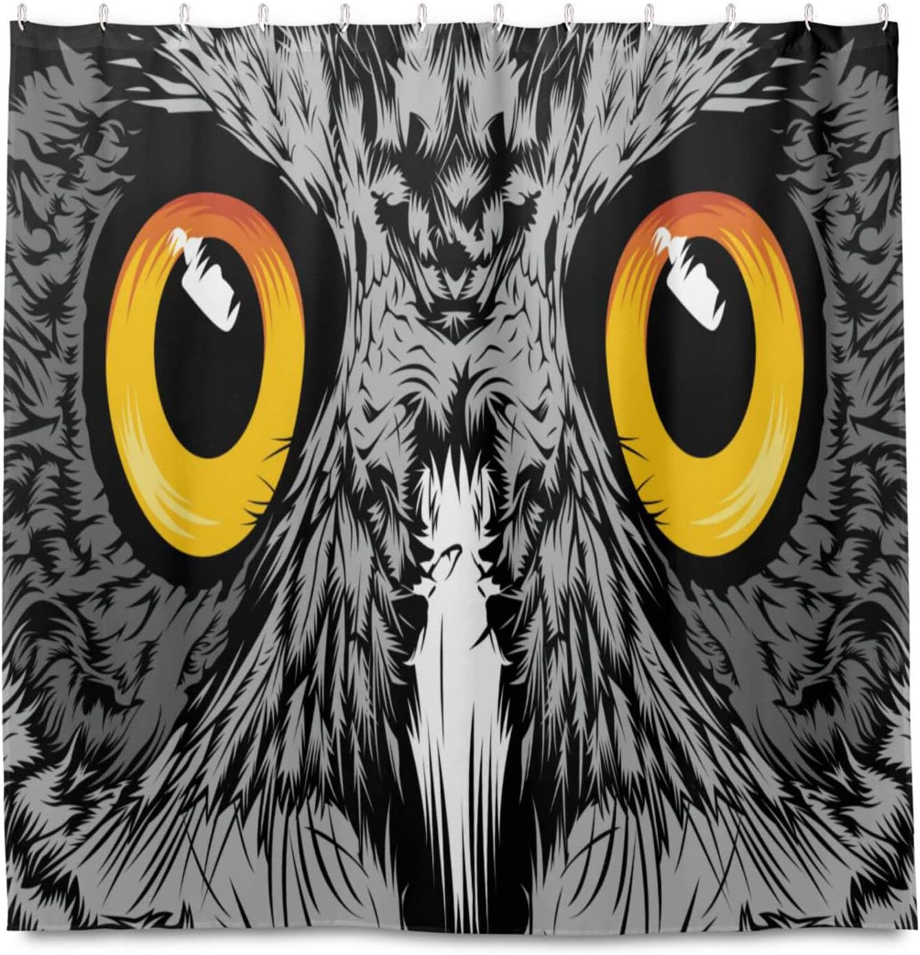 Face Owl Pattern Shower Curtain Modern Home Bathroom Hotel Spa Decorations Waterproof Fabric