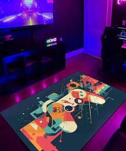 Fade-Resistant Gamer Rug - Perfect for Teen Boys Room
