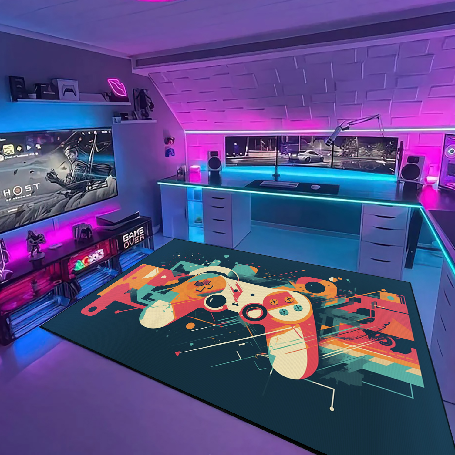 Fade-Resistant Gamer Rug - Perfect for Teen Boys Room - Image 3