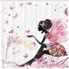 Fairy Girl Fantasy Garden Flying Butterflies Fashion Shower Curtain For Bathroom 