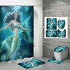 Fairy Sea Mermaid Beauty Bath Shower Curtain Waterproof Fabric for Dreamy Bathroom Decoration