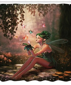 Fairy Shower Curtain With Wings And Butterflies Print - An Irresistible Design