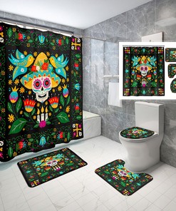 Fairy Tale Set Lovely Skull Halloween Shower Curtain - Unique Shower Curtains