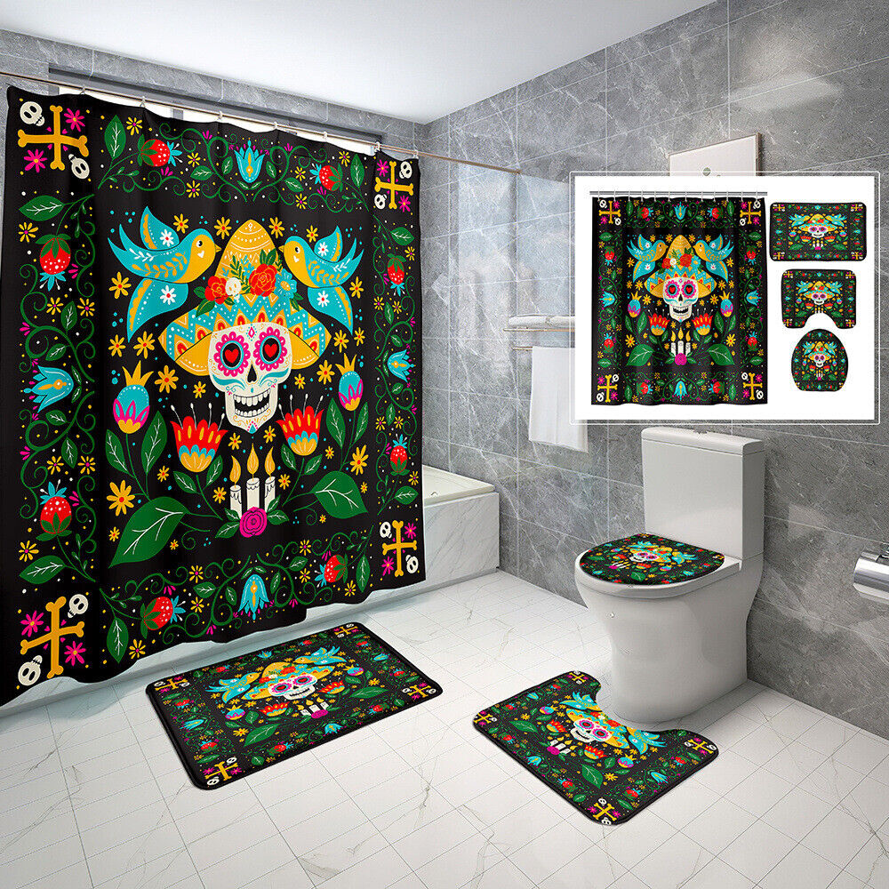 Fairy Tale Set Lovely Skull Halloween Shower Curtain - Unique Shower Curtains
