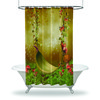 Fairytale Bathroom Shower Curtain - Immerse Yourself In The World Of Butterflies And Mushrooms