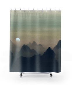 Fall Boho Shower Curtain - Bring The Abstract Landscape To Your Bathroom